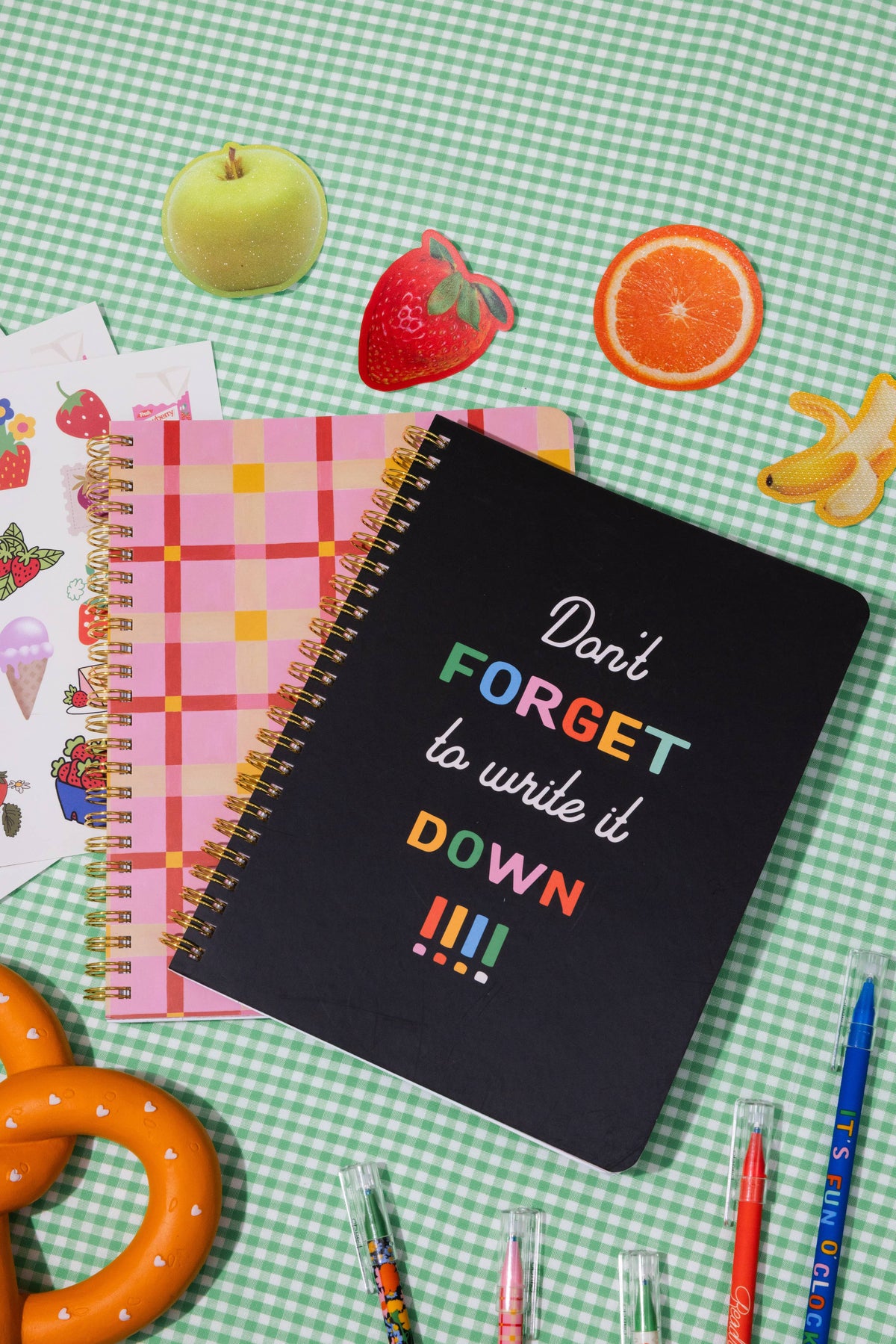 Rough Draft Mini Notebook, Pink Plaid